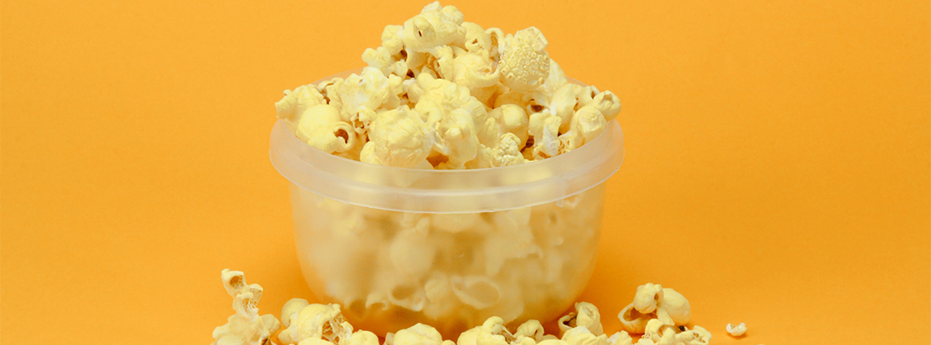 Popcorn in a clear container